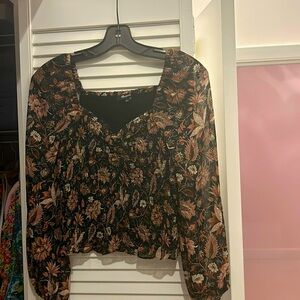 Madewell | Lucie Smocked Top in Floral Size Small